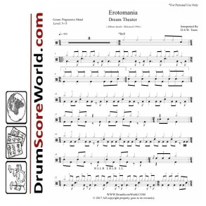 Dream Theater – Erotomania - Drum Sheet + Play-Along Track 